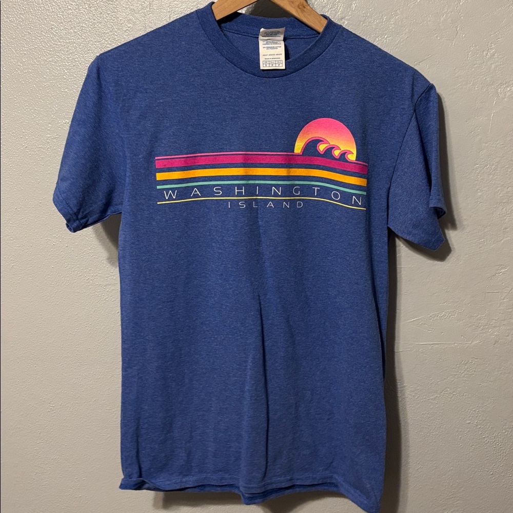 Vintage Style Washington Island Door County Short Sleeve Graphic Tee Small Delta